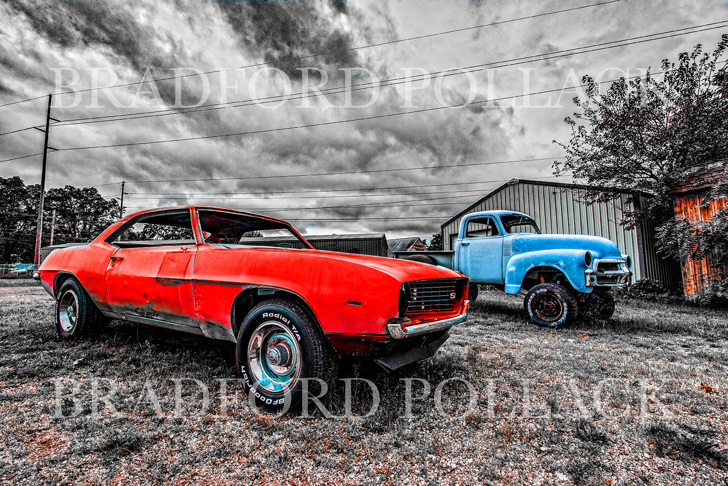 1969 Red Camaro Classic Car Chevy Art Print