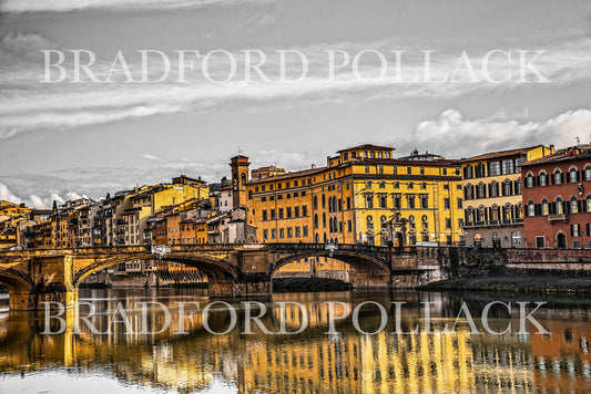 Florence Italy Bridge and Calm Waters Arno River Print