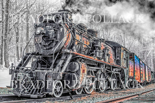 The 47 Colored Steam Train Scranton Steam Town Print