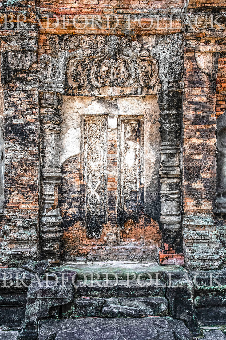 Cambodia Textured Mystery Temple Door Fine Art Photography Print