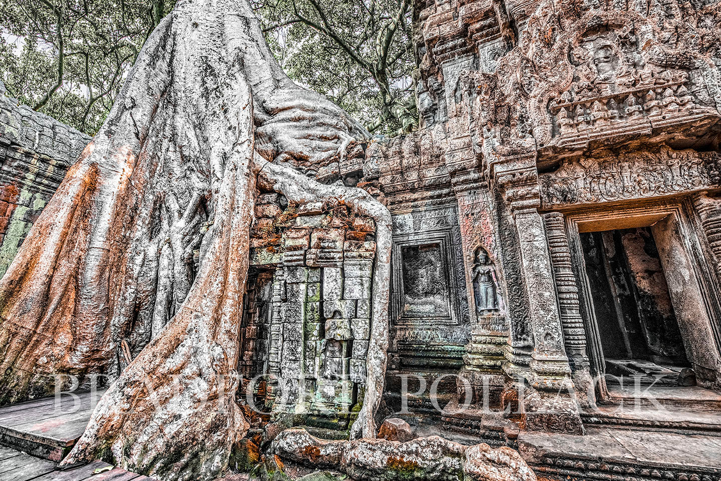 Cambodia Ancient Temple Ruins "Ghost Tree" HDR Fine Art Photography Print