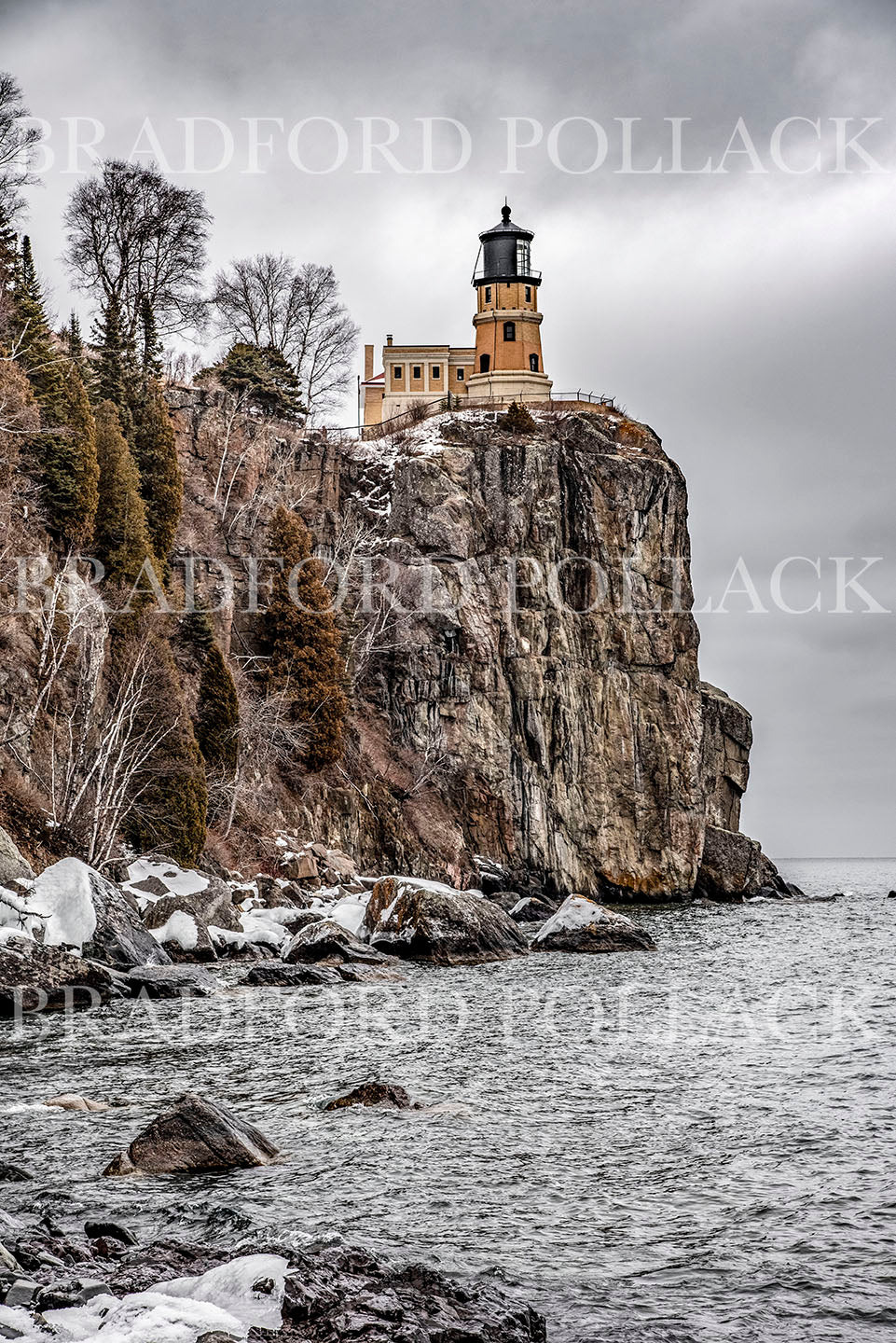 Split Rock Lighthouse Minnesota Lake Superior Frozen Cliffs Photography Art Print